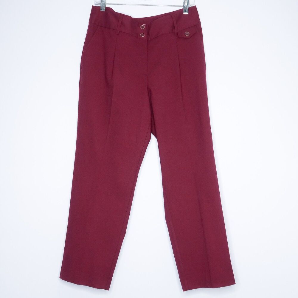 Liz Claiborne‎ Womens Dress Pants Size 8 Maroon Straight Leg Business Office
